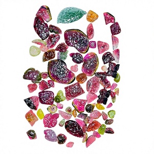 Tourmaline Pastèque Multi-Cabochons Sculptés, Pierres Précieuses en Vrac, Toutes Formes, Certifiées, Taille Personnalisable pour la Fabrication de Pendentifs et Bijoux - Product Image 1