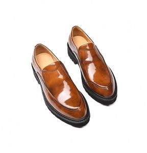 Mocasines de Hombre con Plataforma y Tacón Alto, Impermeables, que Aumentan la Estatura, Estilo Inglés, Elegantes, de Negocios, con Punta en Pico - Product Image 6