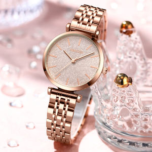 Montre analogique à quartz pour femme, boîtier en alliage, bracelet en acier inoxydable, or rose, résistante à l'eau, élégante, cadeau idéal - Product Image 5