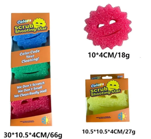 Vendita calda 3 in 1 confezione di Esponjas piatto Scrub Scrub papà Scrub mamma spugne piatto Scrubber - Product Image 5