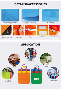 Сумка-холодильник для обеда с логотипом, многоразовые, 6 банок, нетканые Изолированные термопакеты с длинной ручкой - Product Image 5