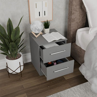 Coffre en bois pas cher 6 tiroirs noir commode et table de chevet avec tiroir et miroir