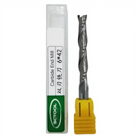 Fraise à bout en carbure monobloc à 2 cannelures en spirale de 3 mm à 12 mm pour la sculpture sur MDF, PVC et la découpe du bois avec revêtement OEM, support pour fraises CNC