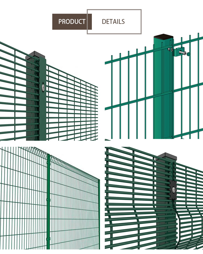 Waterproof 358 Mesh Anti Climb Prison Fence Hot Dipped Galvanized