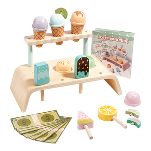 Juguetes Educativos Montessori Personalizables en Oferta para Niños, Juguetes de Madera para Juego de Rol de Heladería, Caja Registradora y Tienda de Comestibles, OEM/ODM - Product Image 1