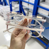 Monture de lunettes optiques carrées en acétate à motif uni, unisexe, tendance, verres en verre, monture complète, marque OEM, vente chaude