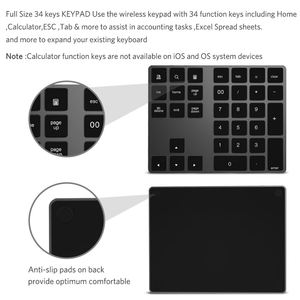 Clavier numérique Bluetooth sans fil, clavier numérique portable, mini clavier numérique rechargeable pour ordinateur portable, comptabilité financière - Product Image 6