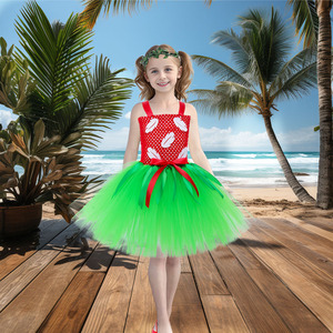 Disfraz de Princesa Hawaiana con Vestido de Malla Esponjosa <span class=keywords><strong>para</strong></span> <span class=keywords><strong>Niñas</strong></span>, Traje con Guirnaldas <span class=keywords><strong>para</strong></span> Fiesta de Baile DP117 - Product Image 3