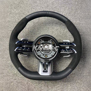 พวงมาลัยหนังแท้สีขาวสำหรับ <span class=keywords><strong>Mercedes</strong></span> Benz W205 W222 W212 W163 W164 glb X247 GLS X166 <span class=keywords><strong>AMG</strong></span> GLS63 <span class=keywords><strong>AMG</strong></span> - Product Image 3