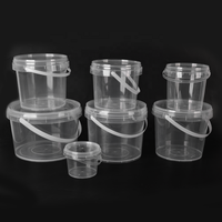 Personnalisable PP clair à emporter jetable fruits seau tasses Boba thé jus bulle en plastique boisson seau tasses avec poignée