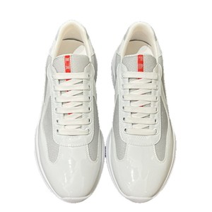 Zapatillas de deporte de malla de cuero charol para hombre, zapatos deportivos informales transpirables de caña baja, color azul y blanco, talla 40-45 - Product Image 5