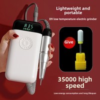 Machine à ongles électrique silencieuse portable, 35000 tr/min, batterie rechargeable 7500 mAh, rechargeable par USB, outils de manucure professionnels