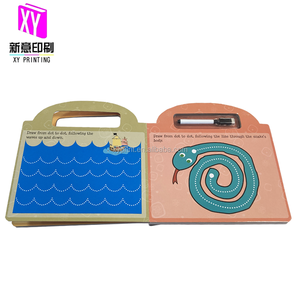 Quaderno per esercitazioni di scrittura cancellabile a secco per bambini, set per il controllo della penna prescolare con righe, forme, lettere, numeri e pennarelli - Product Image 2