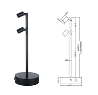 Spot LED vertical réglable en hauteur, rechargeable, pour vitrine de bijouterie et montres