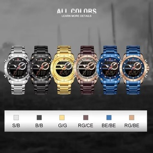 นาฬิกา NAVIFORCE แบรนด์ดังระดับท็อป นาฬิกาข้อมือผู้ชายหรูหรา กันน้ำ ระบบควอตซ์ ดิจิตอล LED นาฬิกาสปอร์ต สายสแตนเลส รุ่น 9163 - Product Image 3