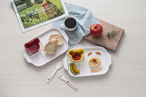 Plato <span class=keywords><strong>de</strong></span> 3 Divisiones <span class=keywords><strong>de</strong></span> plástico <span class=keywords><strong>de</strong></span> <span class=keywords><strong>melamina</strong></span> 100% con asa para niños que sirve la cena en el restaurante Plato dividido para niños - Product Image 4