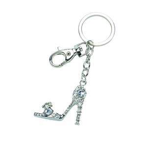 Crystal High Heel <b>Shoe</b> Keychain With Rhinestones Silver Tone Fashion <b>Accessory</b> - Product Image 1