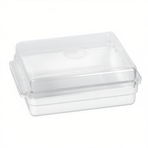 Butter Dish With Lid Clear Plastic Rectangle <b>Storage</b> <b>Container</b> For Kitchen Use - Product Image 2