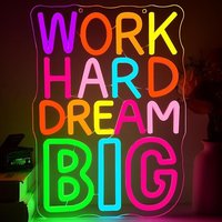 Enseigne néon avec citation inspirante, slogan motivant, affichage LED néon, décoration d'ambiance pour salle de classe, studio, bureau, salle d'étude, café