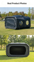 Tente Capsule Spatiale Gonflable 60x260x180cm Montage Rapide Imperméable Abri Gonflable Quatre Saisons Fenêtres à Vue Panoramique Camping Extérieur