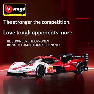 Modèle de voiture en alliage Porsche 963 haute fidélité 1:43, jouet de simulation, ornement, cadeau de collection avec emballage en boîte colorée - Product Image 4