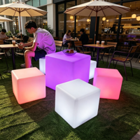 Cube LED RGB 40*40*40 / Décorations de fête, éclairage solaire LED en forme de cube, éclairage de siège