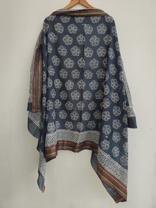 Authentic Handmade Block Print Cotton Pareo <b>Sarong</b> Leaf Floral Scarf Stole Dupatta Soft Lightweight Eco-Friendly Swimwear - Product Image 4