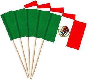 Mini-drapeaux de cocktail pour fête, avec logo drapeau national imprimé, pour décoration de fruits, sur bâtonnets en bambou - Product Image 4