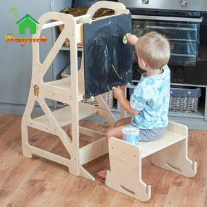 Tour d'apprentissage Montessori <span class=keywords><strong>pour</strong></span> tout-petits avec <span class=keywords><strong>chaise</strong></span> d'alimentation <span class=keywords><strong>Chaise</strong></span> <span class=keywords><strong>haute</strong></span> <span class=keywords><strong>chaise</strong></span> <span class=keywords><strong>de</strong></span> <span class=keywords><strong>table</strong></span> pliable avec tableau noir - Product Image 4