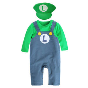 Chaude Halloween fête Cosplay <span class=keywords><strong>Louis</strong></span> jeu scène Costumes enfants plombier salopette vêtements Super Marios Bros Cosplay combinaison costume chapeau - Product Image 3