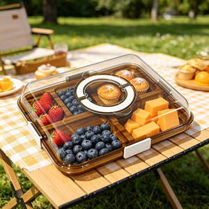Tabla de queso de madera de nogal con bandeja de madera de acacia y cubierta protectora para servir y almacenar - Product Image 3