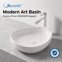 Lavabo Céramique Moderne en Porcelaine, Vasque à Poser Blanche Mate pour Salle de Bain, Bol de Lavage en Porcelaine