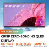 Интерактивная доска OEM 86 дюймов, 4K UHD, 40-точечный сенсорный экран, ОС Android 14.0, сертифицирована TUV-CB и Energy Star
