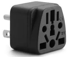 US Travel Plug Adapte Grounded 3 Prong USA Wall Plug EU to US Travel Adaptor and Converter Power Outlet Charger 1-Pack