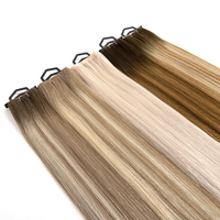 # Extensions de cheveux russes bruts Remy à bandes adhésives avec trous, couleur Balayage 9/613, un seul donneur, trame invisible XO
