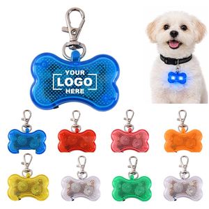 Custom LED Dog Cat Collar Glowing Pendant Night Safety Pet Collars Decor Glow Pet <b>ID</b> <b>Tag</b> Bone Shape Flashing Led Light for Night - Product Image 1