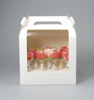 Boîte d'emballage portable pour cake pops en papier, 18 trous, présentoir à bonbons avec fenêtre, boîte à sucettes avec plateau intérieur et poignée