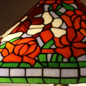 LongHuiJing European 16 Inch for LED Table Lamp Colorful Floral Pattern Stained Glass Cone Shade Twisted Fly Mosaic Base - Product Image 3