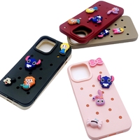Nouvelle coque de téléphone 3D DIY en forme de personnage de dessin animé, douce, respectueuse de la peau, en ABS PC, résistante aux chocs, compatible avec iPhone, compatible SAM A55