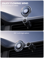 Support de téléphone magnétique réglable Lamicall STCV05 pour voiture avec bras d'extension, fixation sur grille d'aération, ne bloque pas le flux d'air, support à clipser pour voyage