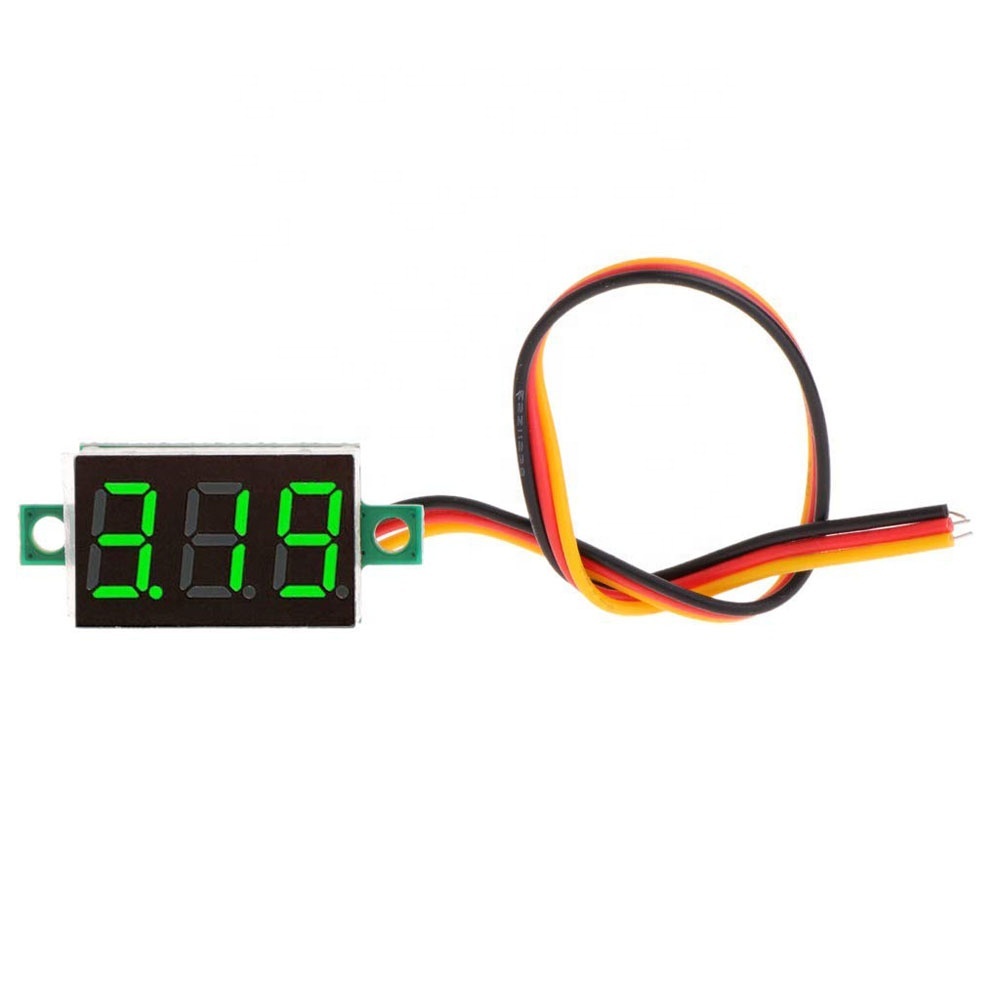 Voltmetro digale da 0,36 pollici 0,36 Rosso Verde Blu DC 0V-100V Tre linee Misuratore di tensione a 3 cifre Display a colori a led 502 Voltmetro digale da 0,36 pollici 0,36 Rosso Verde Blu DC 0V-100V Tre linee Misuratore di tensione a 3 cifre Display a colori a led 502