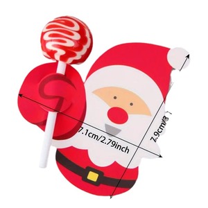 Tarjetas de papel para piruletas navideñas DAMAI, decoraciones de Papá Noel y muñeco de nieve para envolver dulces, suministros para fiestas de Navidad - Product Image 5