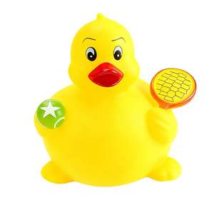 Promo Toy Wholesale Creative Shape PVC Vinyl Bath Toys for Kids <b>Small</b> Yellow Duck Tennis Plastic Play Water Toys Dolphin Factory - Product Image 3