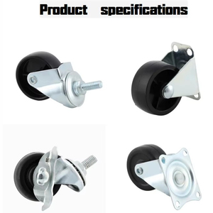 High Temperature Ball Bearing Casters 2 Inch Rubber <b>Plastic</b> Composite <b>Wheels</b> For Furniture Equipment - Product Image 3
