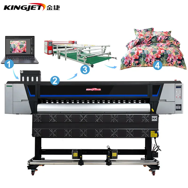 China Industriële Digitale Direct Inkjet Textiel Stof Grootformaat Dye Sublimatie Plotter Printer Printing Machine