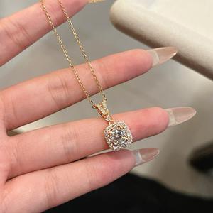 Vintage Style S925 Sterling Silver Bell Pendant Necklace with Sparkling Diamond <b>Stars</b> Luxury <b>Light</b> Brushed - Product Image 1