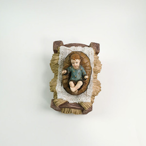 Figura de Resina del Niño Jesús con Cuna, Artesanía Religiosa, Regalo, CT21R19, Venta al Por Mayor - Product Image 5
