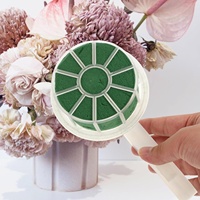 Support de bouquet Qibai avec poignée en résine phénolique PP, mousse florale et boue pour décoration de mariage DIY ronde