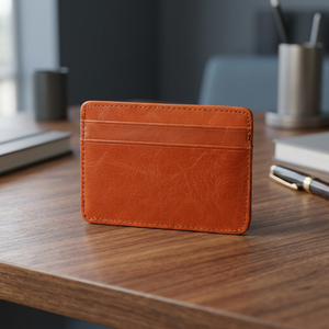 Porte-cartes pliable en cuir minimaliste personnalisable de haute qualité, artisanat en cuir de qualité supérieure pour la Saint-Valentin - Marque personnalisée - Product Image 3