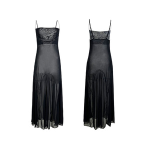 ชุดนอนเซ็กซี่แบบไม่มีแขน สีพื้น ขายดี สายเดี่ยว ผ้าตาข่ายซีทรู - Product Image 6